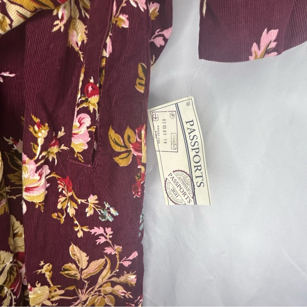Passport Burgundy Floral Long Sleeve Dress - Picture 6 of 8